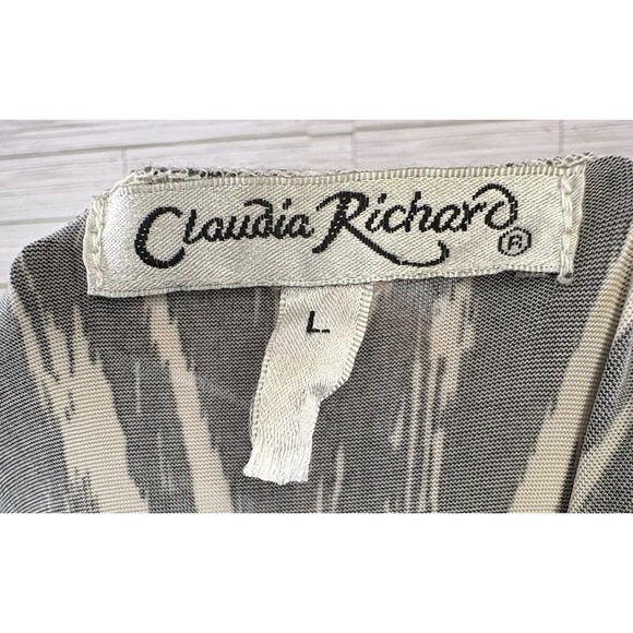 Claudia Richard Women's Halter Dress Black & White Summer Polyester Sz Lg - Picture 3 of 8